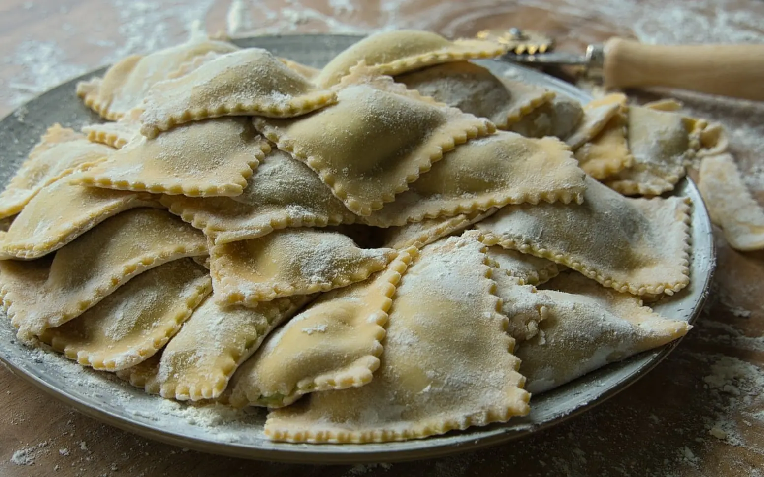 Ravioli, mouth pockets and pasta