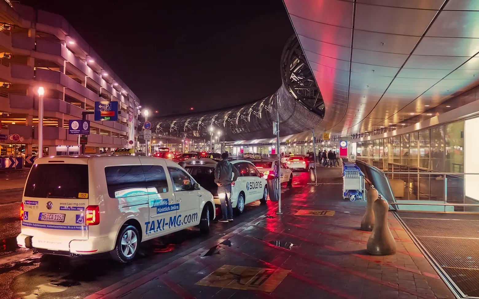 Airport, night and flying