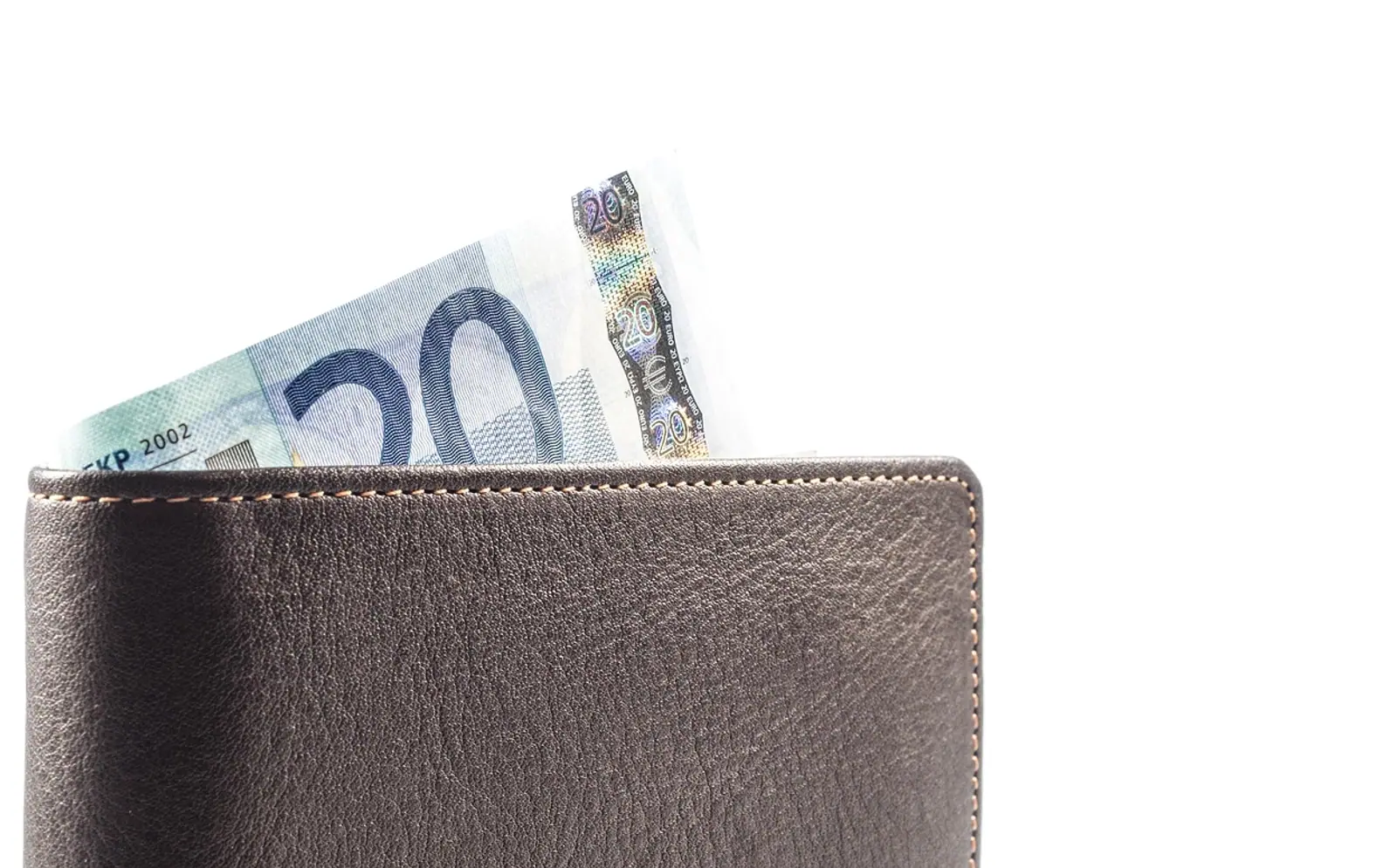 Wallet, money and twenty